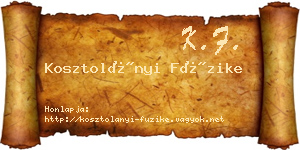Kosztolányi Füzike névjegykártya